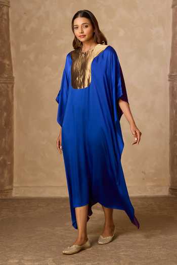 Buy Vasstram Blue Satin, Tissue, Modal Round Neck Haar Dual Tone Kaftan Online at Aza Fashions Buy_Vasstram_Blue Satin, Tissue, Modal Round Neck Haar Dual Tone Kaftan _Online_at_Aza_Fashions