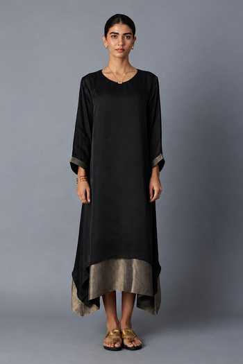 Vasstram Chameli Striped Zari Panelled Dress 