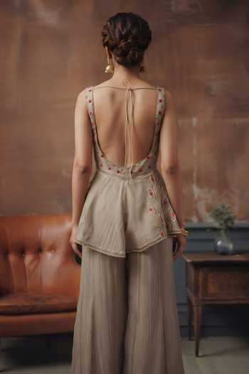 House Of Noori Embroidered Top & Palazzo Set 