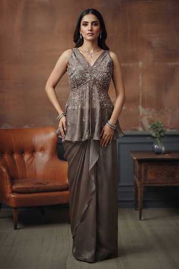 House Of Noori Hand Embroidered Blouse & Skirt Set 