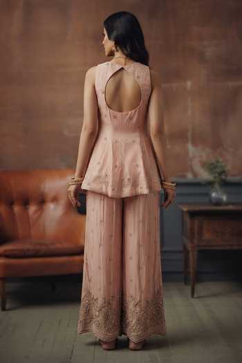 House Of Noori Hand Embroidered Top & Sharara Set 