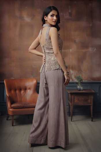 House Of Noori Hand Embroidered Blouse & Sharara Set 
