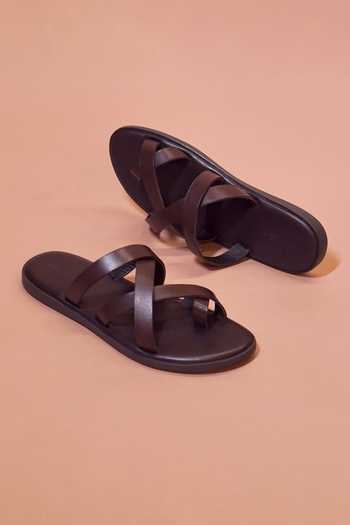 Dmodot Pelle Chocro Leather Multi Strap Sliders 