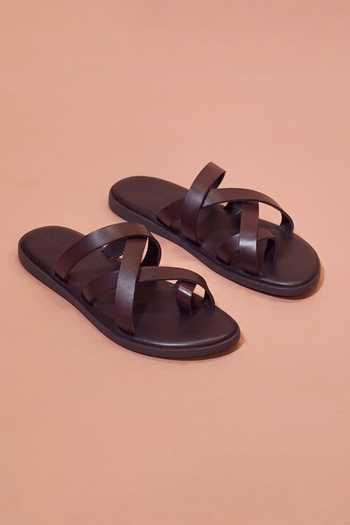 Dmodot Pelle Chocro Leather Multi Strap Sliders 