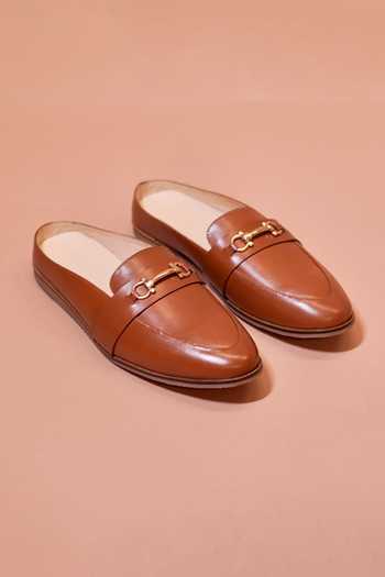 Dmodot Designer Brown Leather Slip-On Shoes 