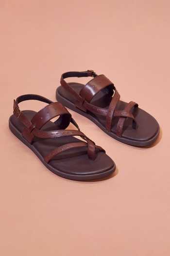 Dmodot Pelle Bruno Riveto Leather Strappy Sandals 