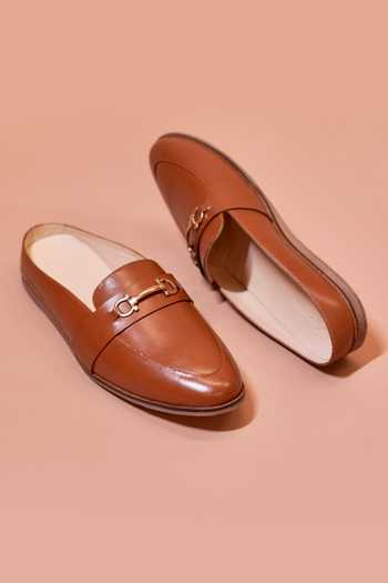 Dmodot Designer Brown Leather Slip-On Shoes 