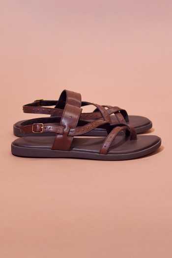Dmodot Pelle Bruno Riveto Leather Strappy Sandals 