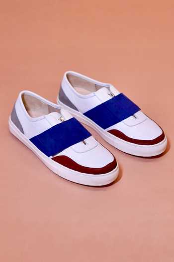 Dmodot Scarpo Zippo Azzuro Leather Sneakers
