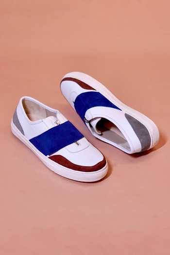 Dmodot Scarpo Zippo Azzuro Leather Sneakers