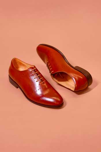 Dmodot_Brown Netto Brogue Pattern Shoes _Online_at_Aza_Fashions