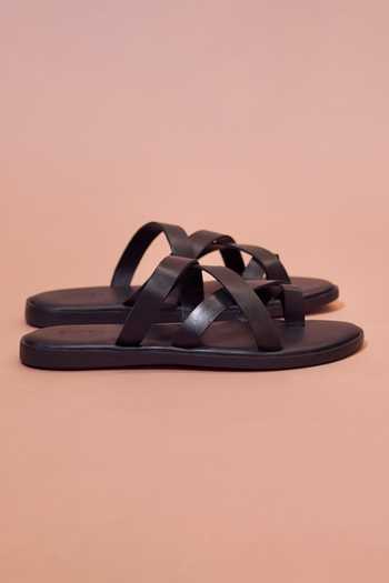 Dmodot_Black Pelle Carbonio Sandals _Online_at_Aza_Fashions