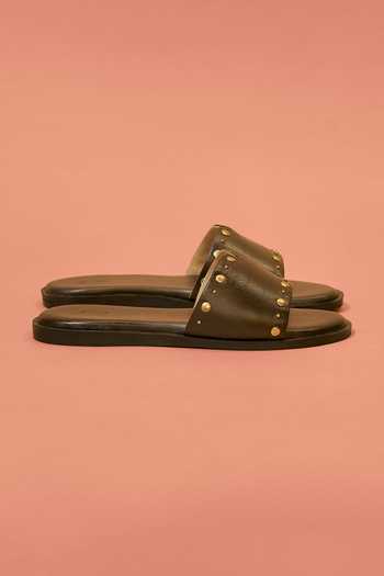 Dmodot Brown Pelle Ciocco Rivitto Flats Online at Aza Fashions Dmodot_Brown Pelle Ciocco Rivitto Flats _Online_at_Aza_Fashions