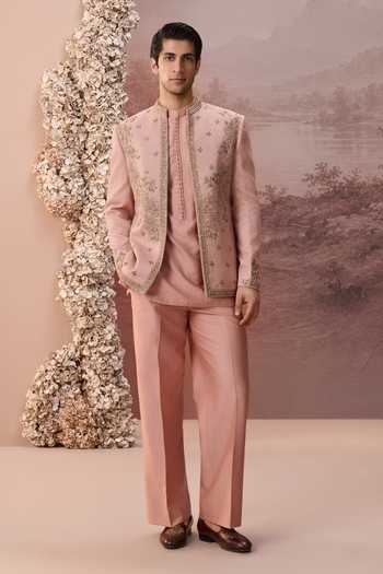 Contrast By Parth Aaliya Embroidered Jacket & Kurta Set 