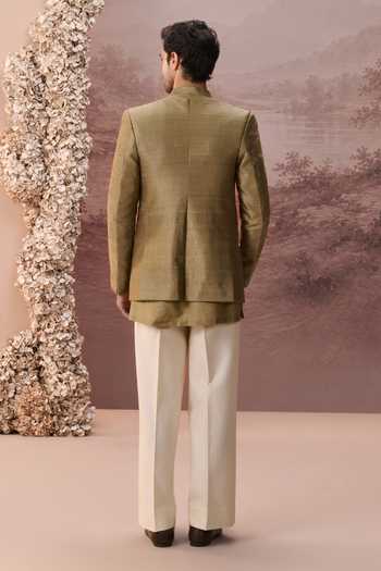Contrast By Parth Nilofar Embroidered Jacket & Kurta Set 