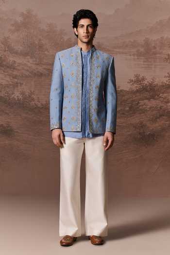 Contrast By Parth Anaya Embroidered Jacket & Kurta Set 