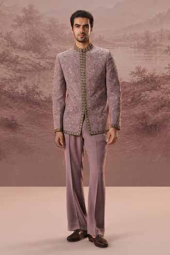 Contrast By Parth Gulrez Embroidered Bandhgala Set 