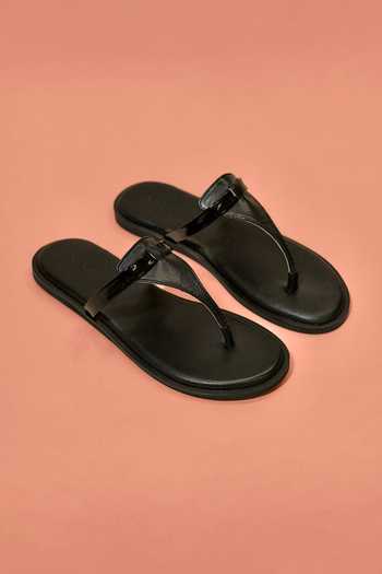 Dmodot Pelle Linea Nero Flats 
