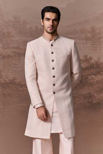 Buy Contrast By Parth Pink Jacquard Anosh Embroidered Sherwani Set Online at Aza Fashions Buy_Contrast By Parth_Pink Jacquard Anosh Embroidered Sherwani Set _Online_at_Aza_Fashions