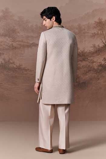 Contrast By Parth Firoza Textured Jacquard Sherwani Set 