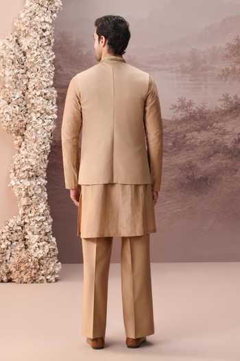 Contrast By Parth Rooh Embroidered Nehru Jacket & Kurta Set 