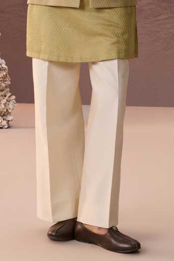 Contrast By Parth_Green Silk Zeeshan Embroidered Nehru Jacket And Kurta Set _Online_at_Aza_Fashions