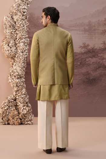 Contrast By Parth Zeeshan Embroidered Nehru Jacket & Kurta Set 
