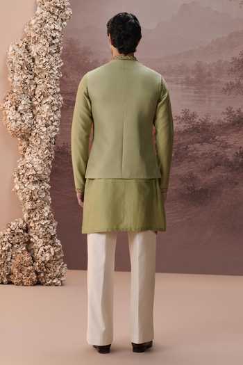 Contrast By Parth Sarang Embroidered Nehru Jacket & Kurta Set