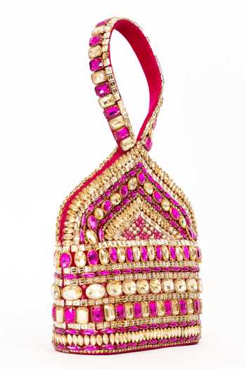 Shop Eena Pink Zaina Velvet Potli Bag Online at Aza Fashions Shop_Eena_Pink Zaina Velvet Potli Bag _Online_at_Aza_Fashions