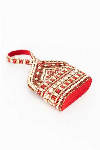 Eena Red Zaina Crystal Beaded Clutch Online at Aza Fashions Eena_Red Zaina Crystal Beaded Clutch _Online_at_Aza_Fashions