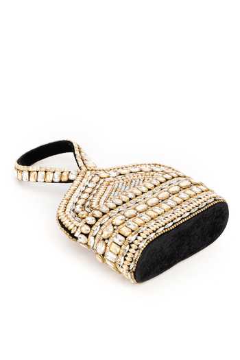 Eena Black Zaina Bead Embellished Clutch Online at Aza Fashions Eena_Black Zaina Bead Embellished Clutch _Online_at_Aza_Fashions