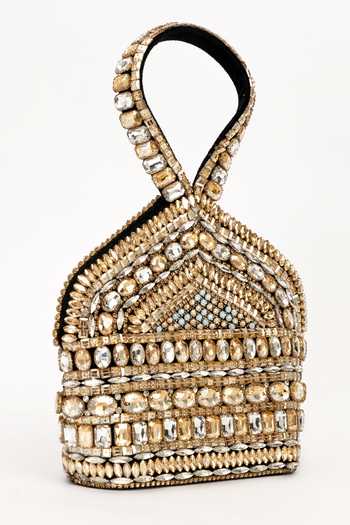 Shop Eena Black Zaina Bead Embellished Clutch Online at Aza Fashions Shop_Eena_Black Zaina Bead Embellished Clutch _Online_at_Aza_Fashions