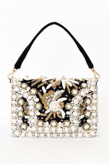 Eena Saira Pearl Embellished Clutch 