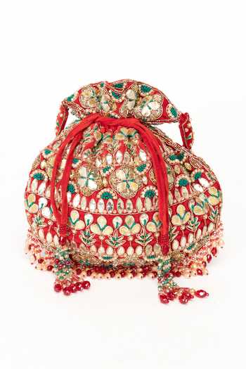 Eena Ravya Mirror Work Potli Bag 