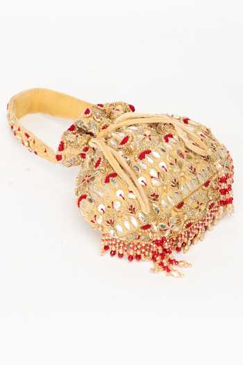 Buy Eena Gold Embroidery, Beads, Crystals, Gota Patti Ravya Potli Bag Online at Aza Fashions Buy_Eena_Gold Embroidery, Beads, Crystals, Gota Patti Ravya Potli Bag _Online_at_Aza_Fashions