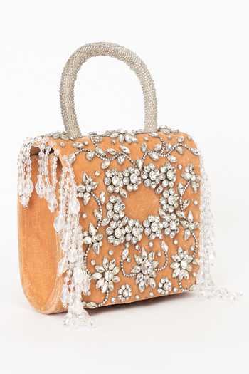 Shop Eena Pink Minali Crystal Embellished Clutch Online at Aza Fashions Shop_Eena_Pink Minali Crystal Embellished Clutch _Online_at_Aza_Fashions