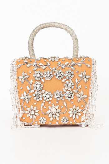 Buy Eena Pink Minali Crystal Embellished Clutch Buy_Eena_Pink Minali Crystal Embellished Clutch