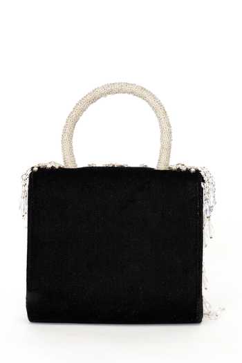 Buy Eena Black Minali Floral Embellished Clutch Online at Aza Fashions Buy_Eena_Black Minali Floral Embellished Clutch _Online_at_Aza_Fashions
