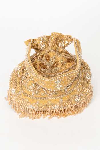 Eena Gold Embroidery, Beads, Pearls, Crystals, Gota Patti Elina Velvet Potli Online at Aza Fashions Eena_Gold Embroidery, Beads, Pearls, Crystals, Gota Patti Elina Velvet Potli _Online_at_Aza_Fashions