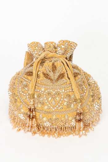 Eena Elina Velvet Embroidered Potli 