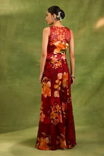 Neha Khullar Floral Print Waistcoat & Sharara Set 