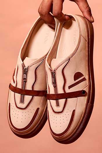 Dmodot Cream Freddo Mocha Leather Sneakers Online at Aza Fashions Dmodot_Cream Freddo Mocha Leather Sneakers _Online_at_Aza_Fashions