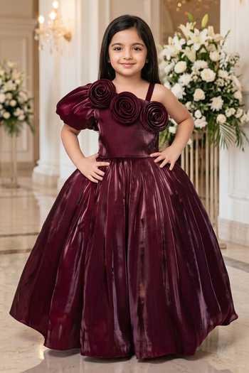 Petite Pomme Satin One Shoulder Dress
