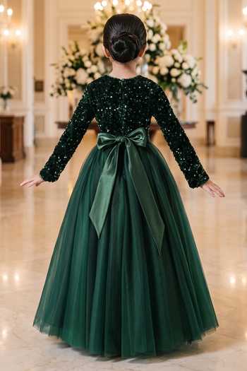 Petite Pomme Floral Yoke Embroidered Dress 