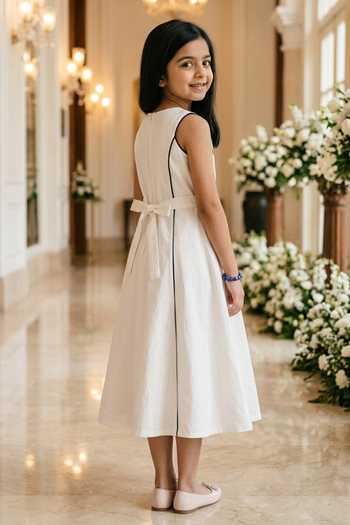Petite Pomme Dori Yoke Embroidered Dress 