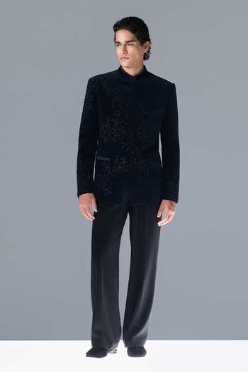 Rohit Gandhi + Rahul Khanna Midnight Constellation Bandhgala Set 