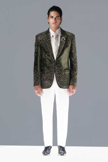 Rohit Gandhi + Rahul Khanna Zenith Cosmic Embellished Tuxedo Trouser Set 
