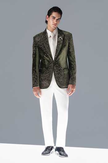 Rohit Gandhi + Rahul Khanna Zenith Cosmic Embellished Tuxedo Trouser Set 