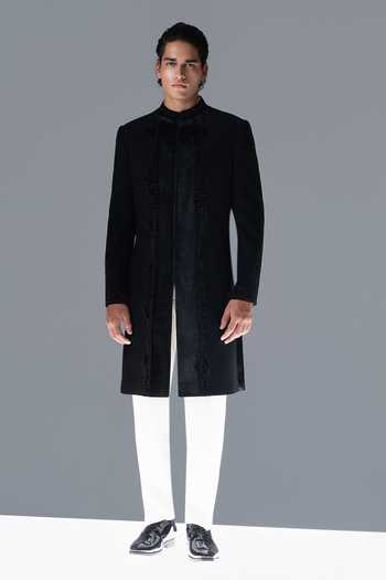 Rohit Gandhi + Rahul Khanna Serein Embellished Panelled Sherwani Set 