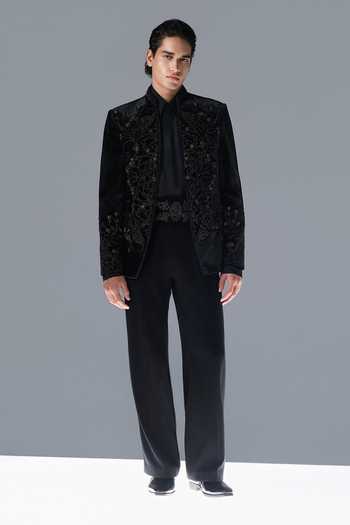 Rohit Gandhi + Rahul Khanna Shadow Pine Embroidered Bandhgala Set 